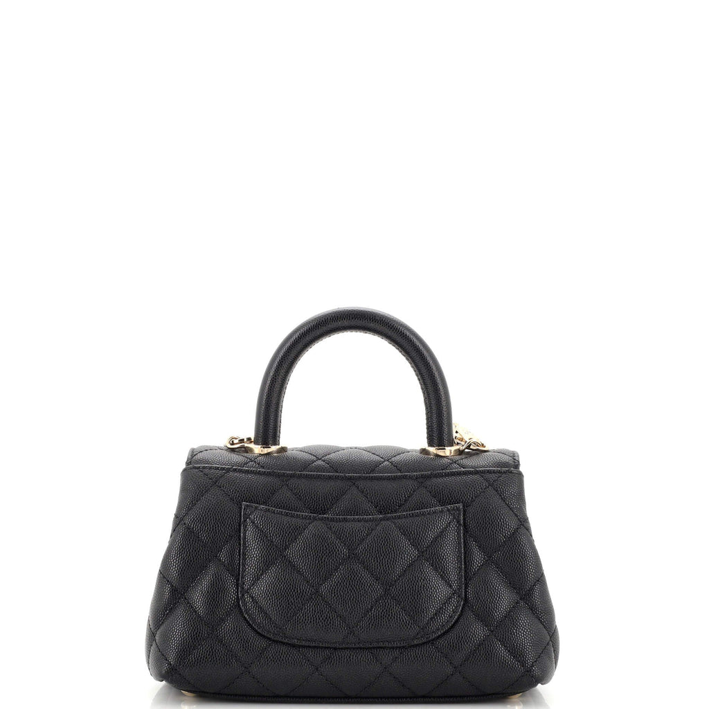 Coco Top Handle Bag Quilted Caviar Extra Mini