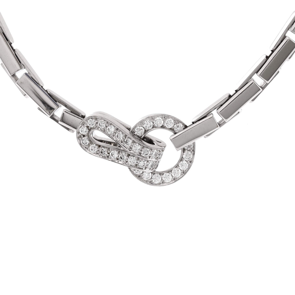 Agrafe Necklace 18K White Gold with Diamonds