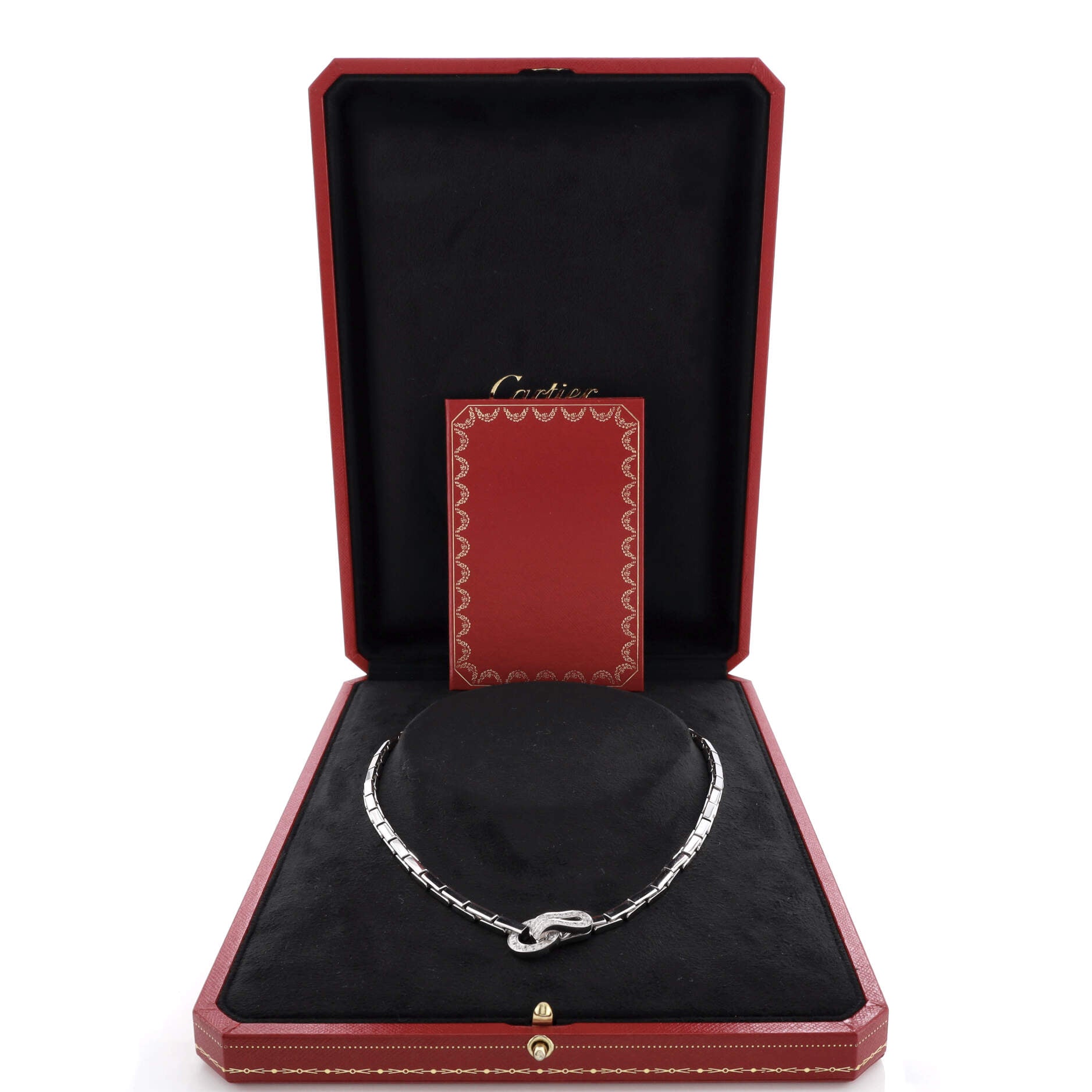 Agrafe Necklace 18K White Gold with Diamonds