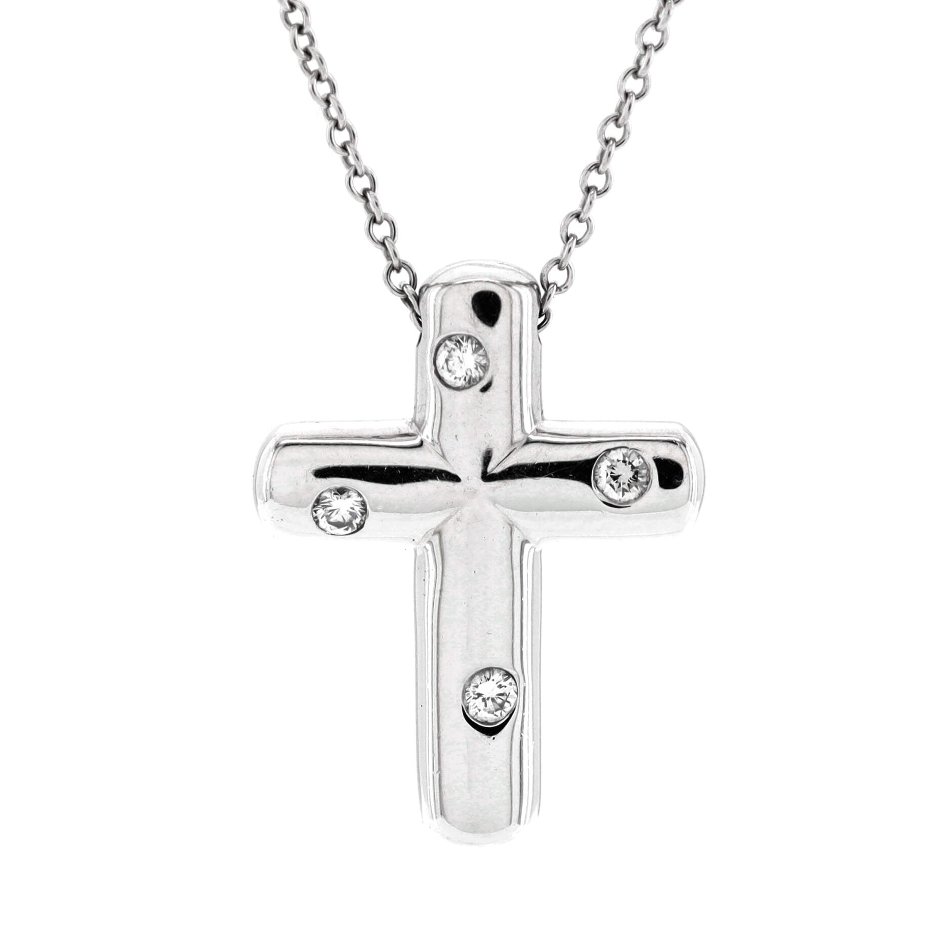 Etoile Cross Pendant Necklace Platinum with Diamonds