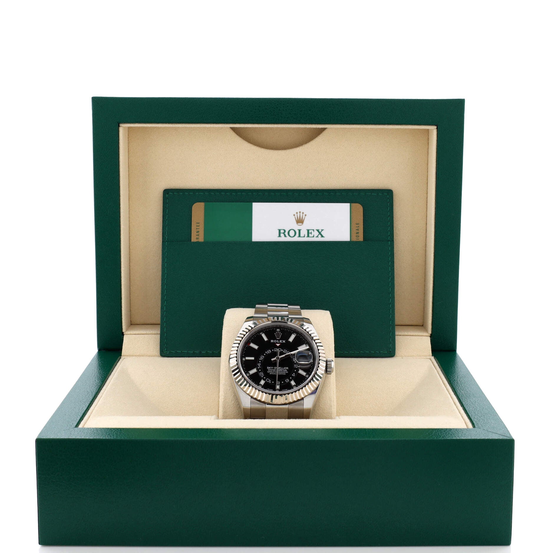 Sky-Dweller Oyster Perpetual Chronometer Black Automatic Watch Stainless Steel and White Gold 42