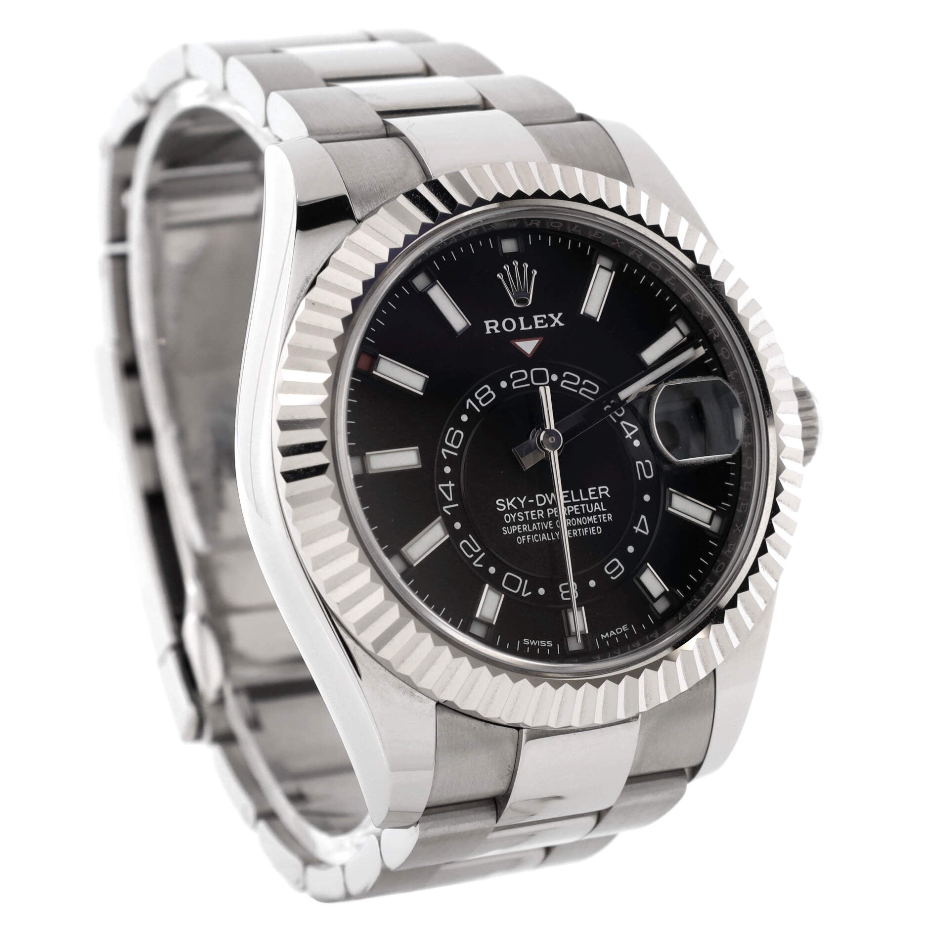 Sky-Dweller Oyster Perpetual Chronometer Black Automatic Watch Stainless Steel and White Gold 42