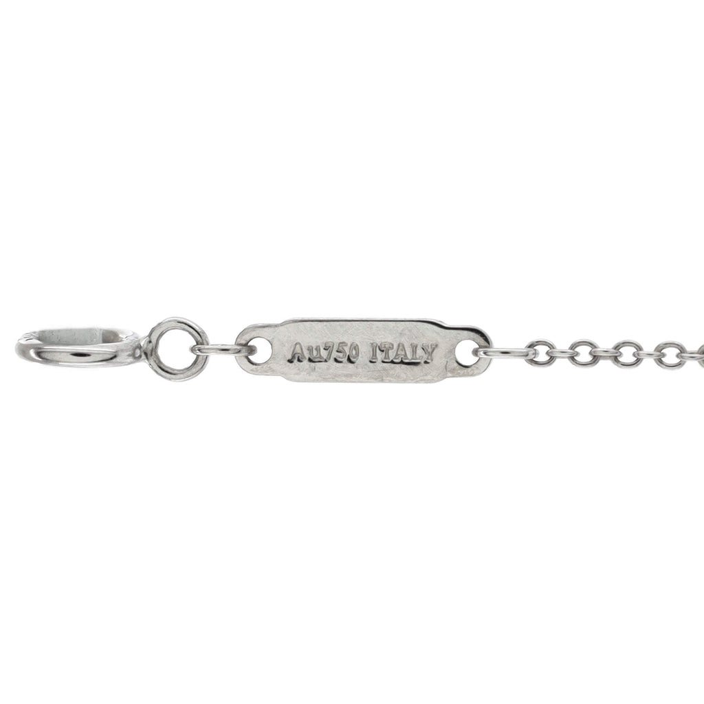 T Smile Pendant Necklace 18K White Gold with Blue Topaz Mini