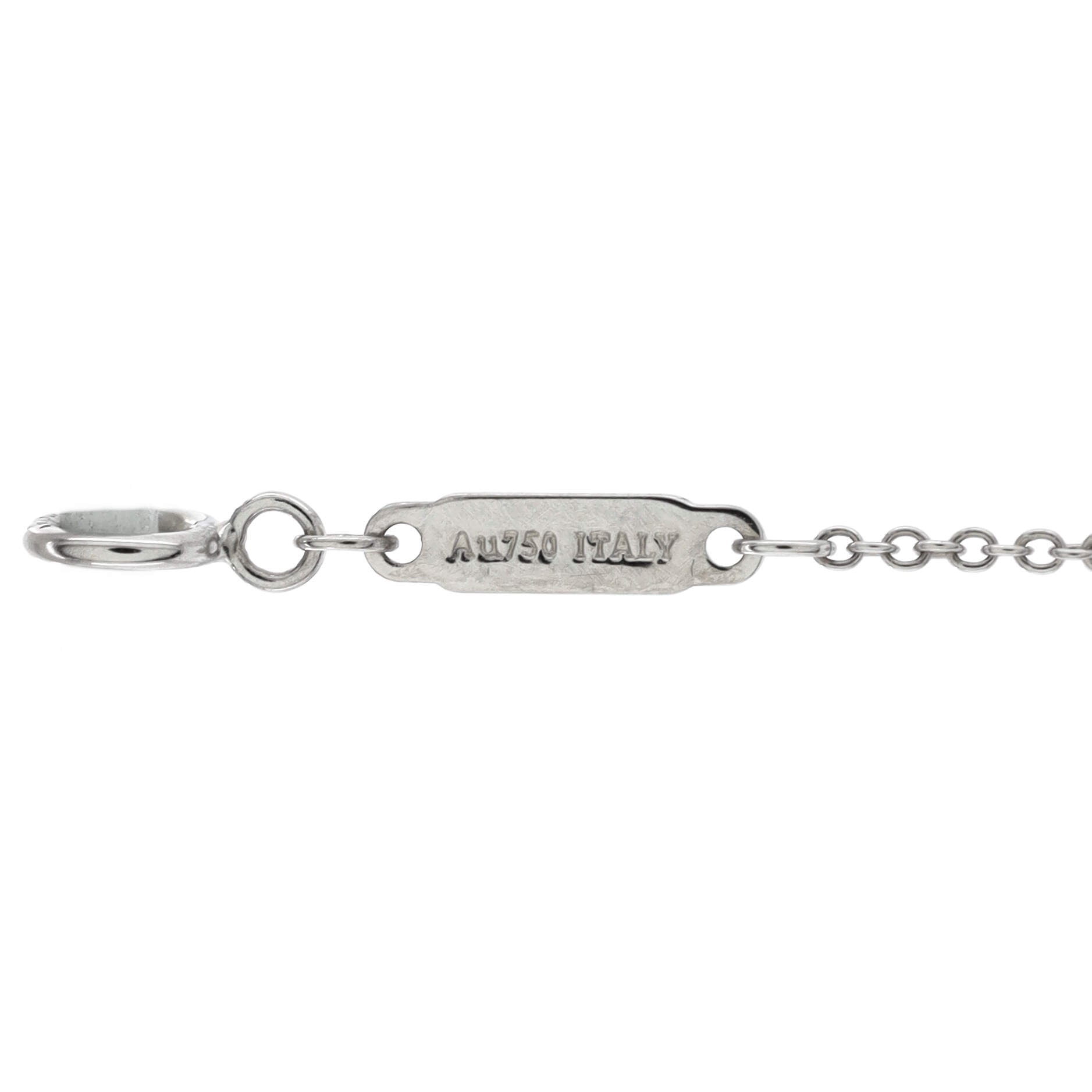 T Smile Pendant Necklace 18K White Gold with Blue Topaz Mini