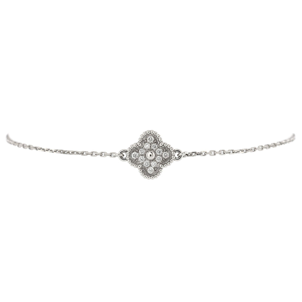 Sweet Alhambra Bracelet 18K White Gold and Diamonds