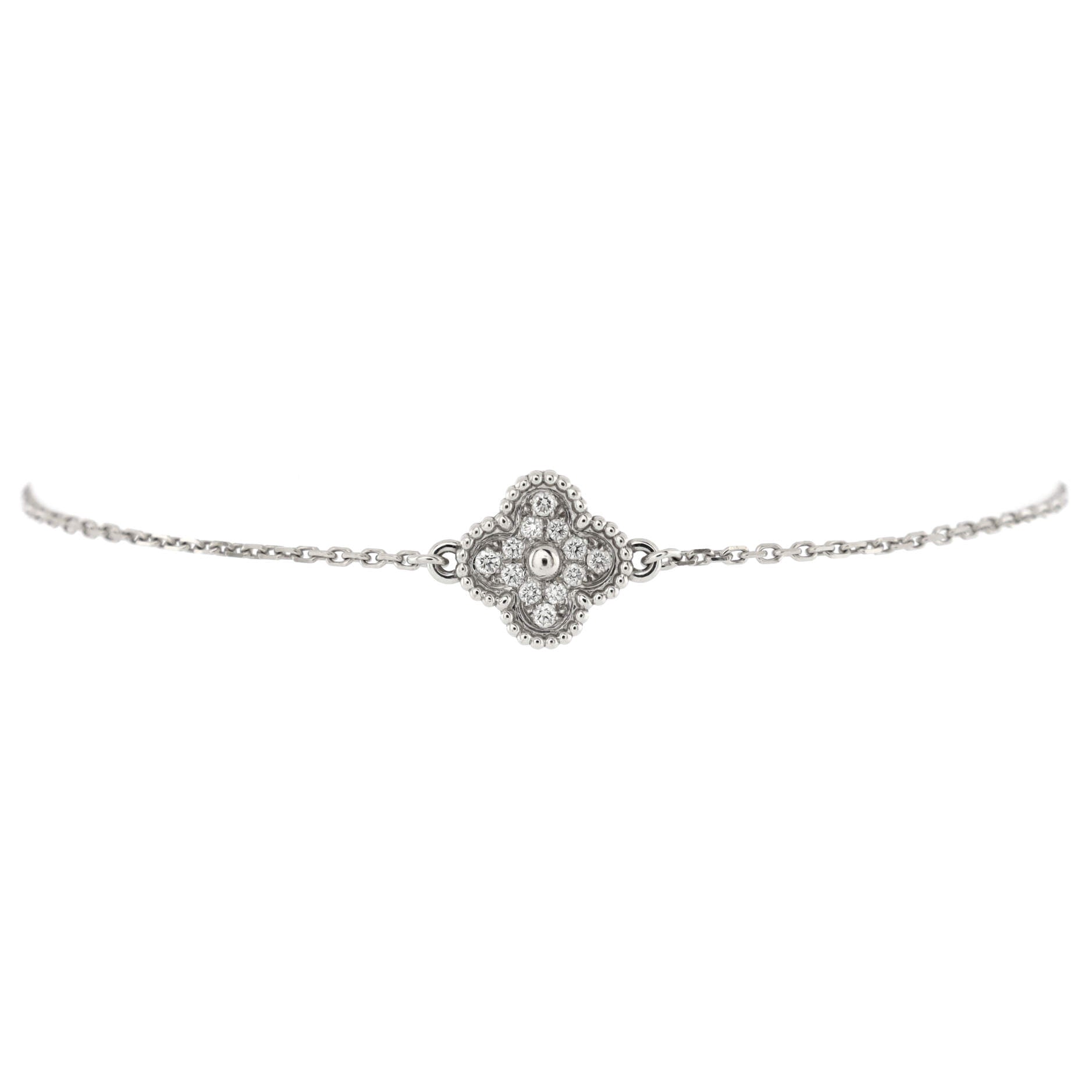 Sweet Alhambra Bracelet 18K White Gold and Diamonds