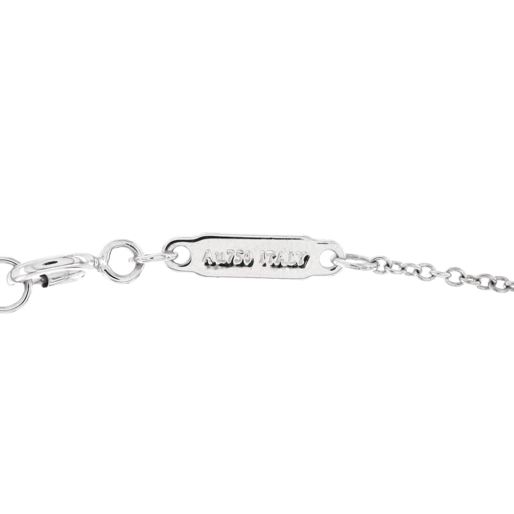 T Smile Pendant Necklace 18K White Gold with Pink Sapphires Mini