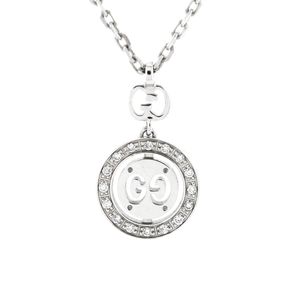 Icon Twirl Necklace 18K White Gold with Diamonds