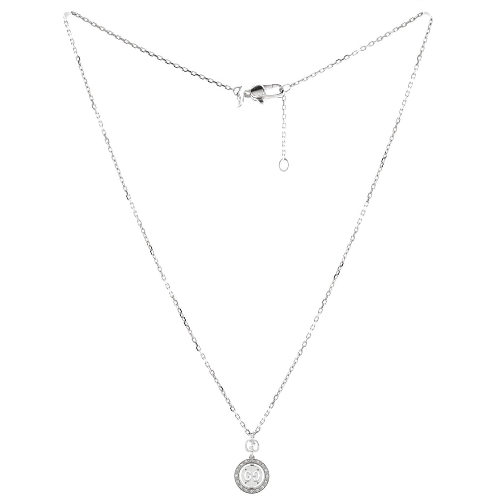 Icon Twirl Necklace 18K White Gold with Diamonds