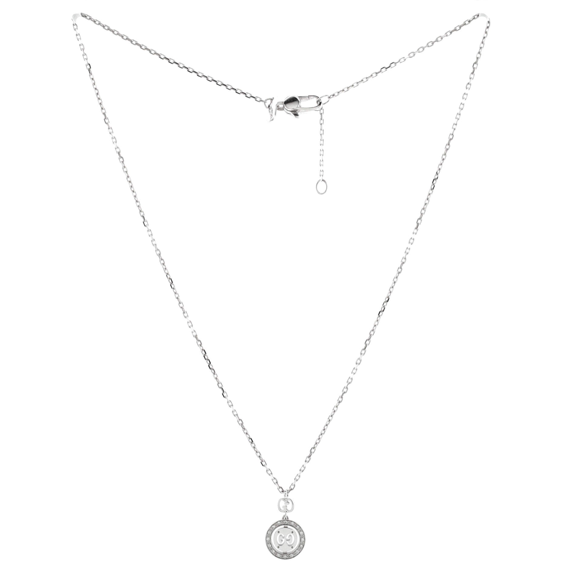 Icon Twirl Necklace 18K White Gold with Diamonds