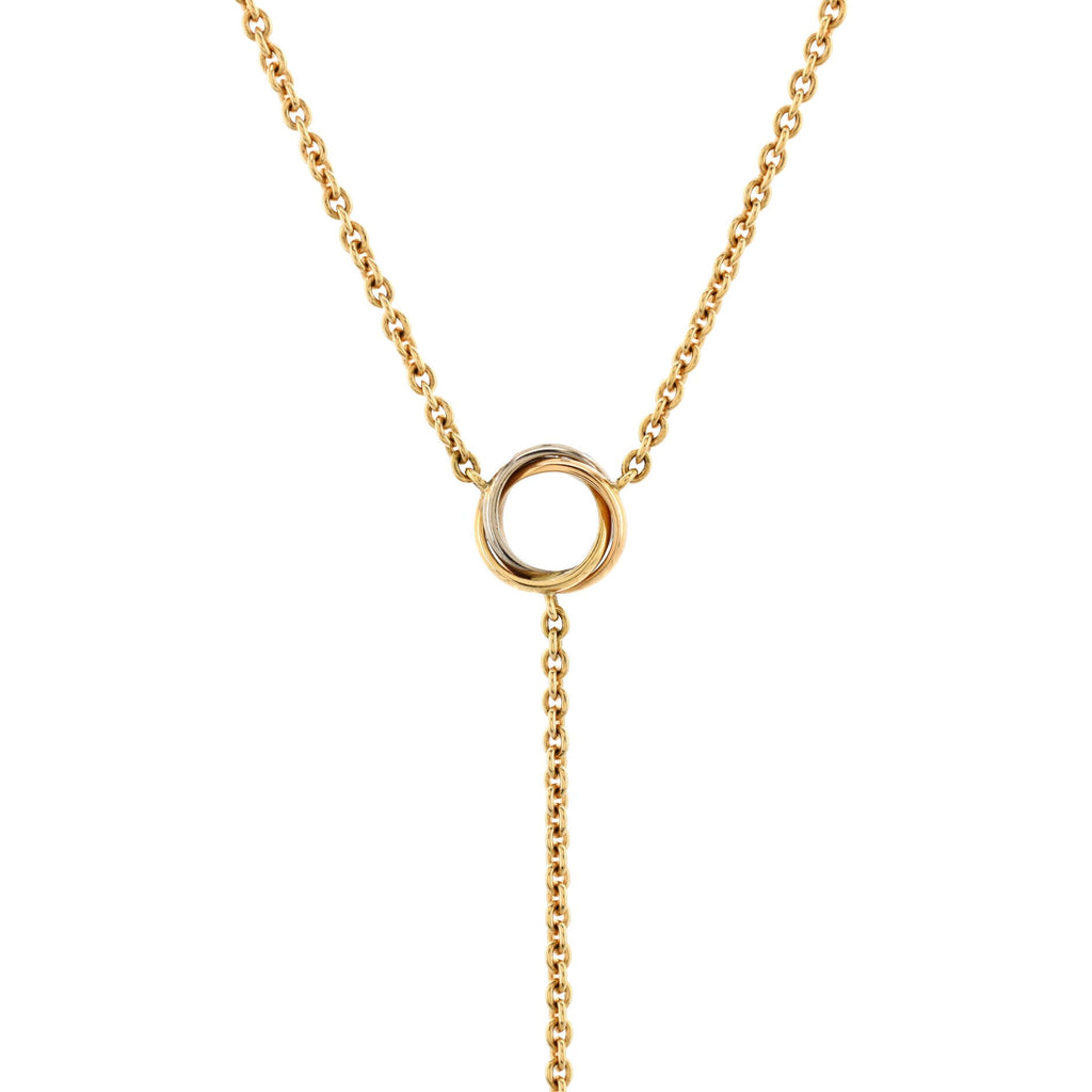 Baby Trinity Drop Pendant Necklace 18K Tricolor Gold