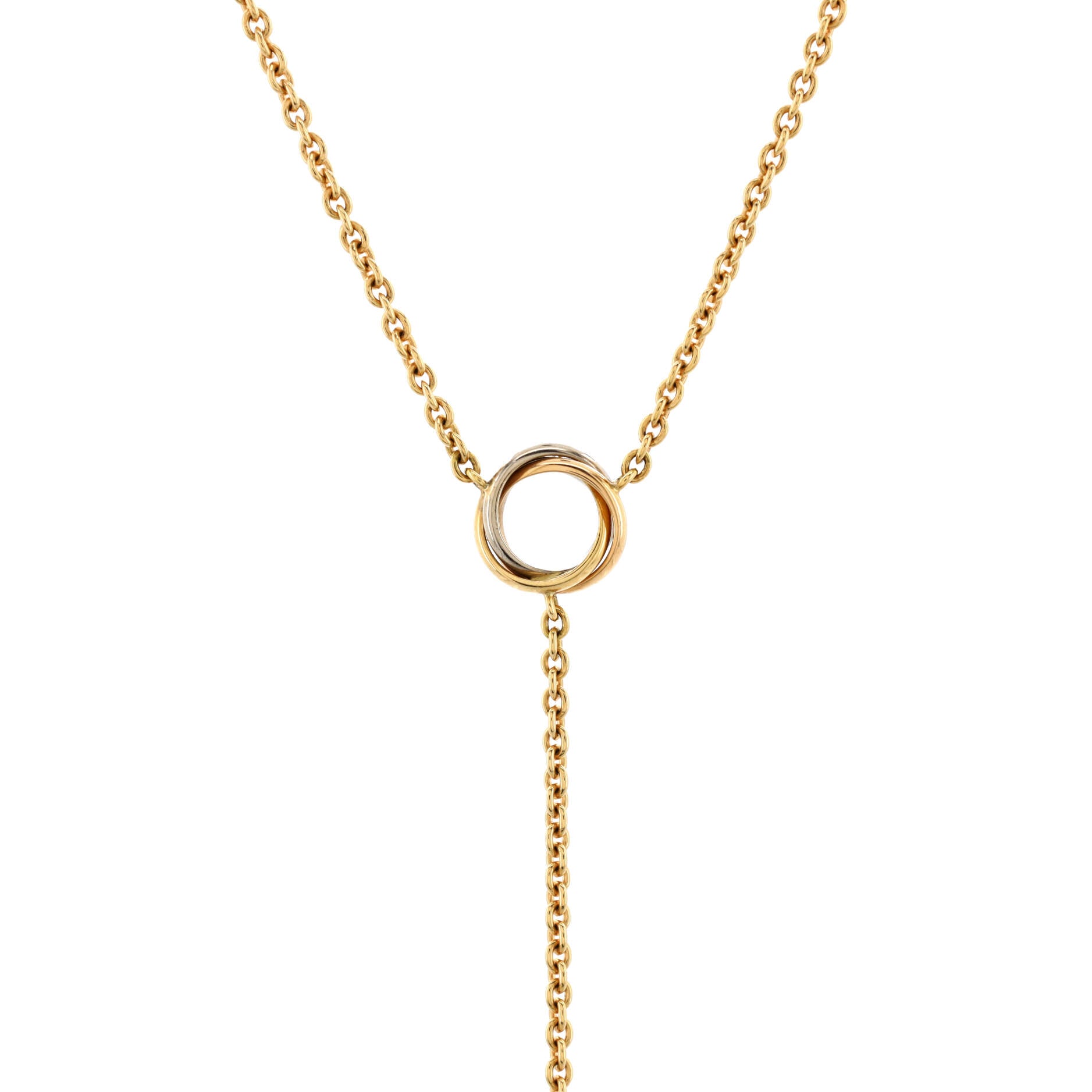 Baby Trinity Drop Pendant Necklace 18K Tricolor Gold