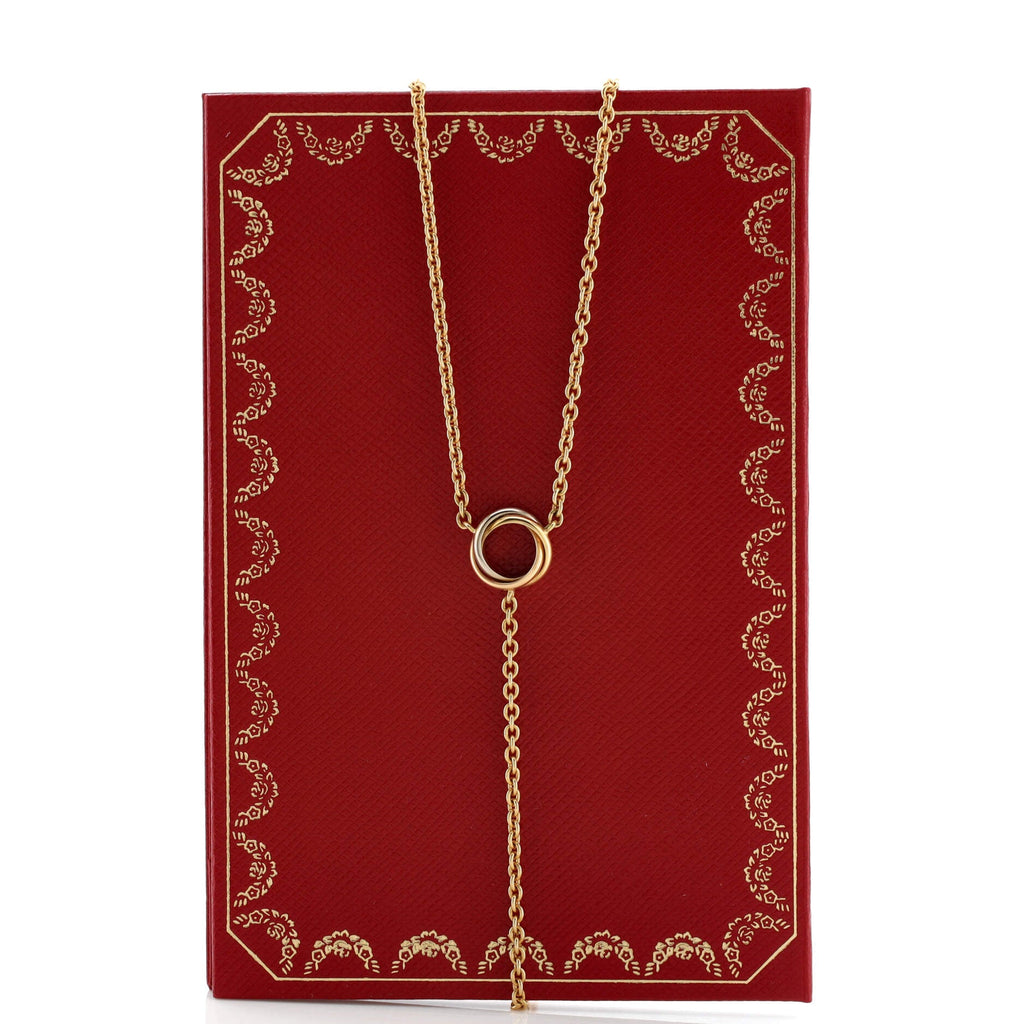 Baby Trinity Drop Pendant Necklace 18K Tricolor Gold