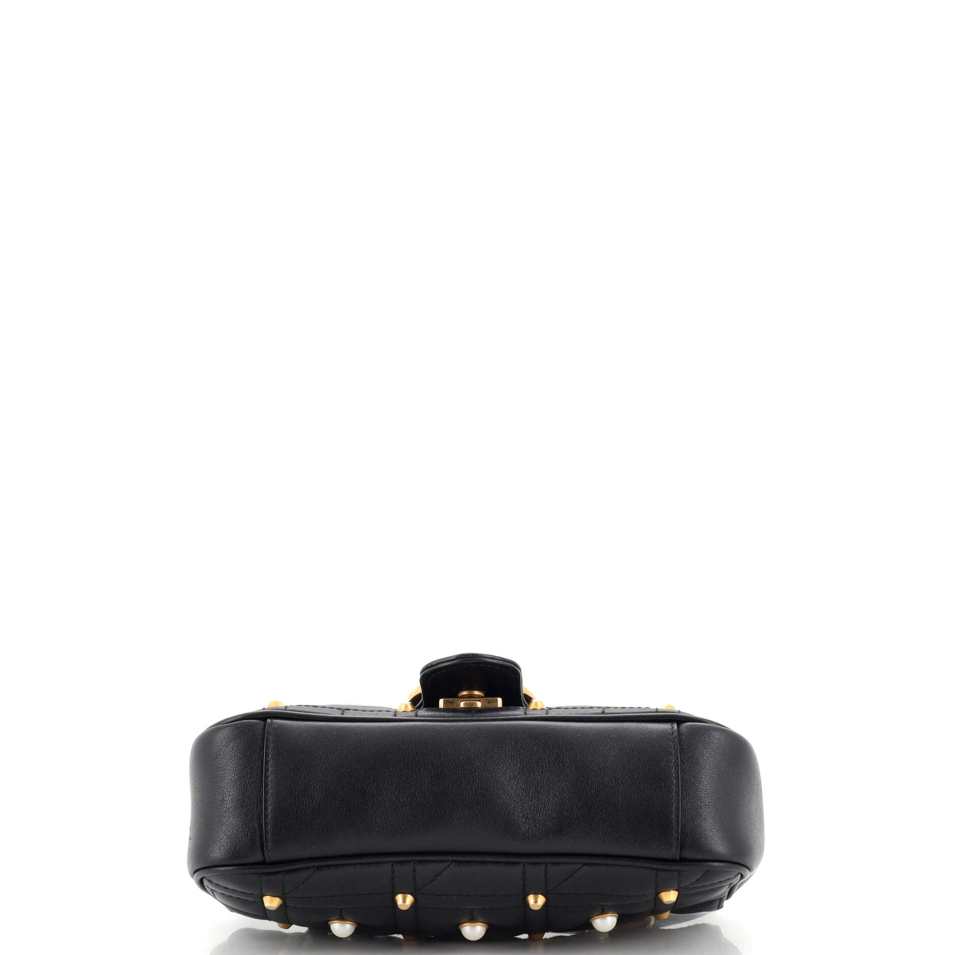 Pearly GG Marmont Flap Bag Embellished Matelasse Leather Mini