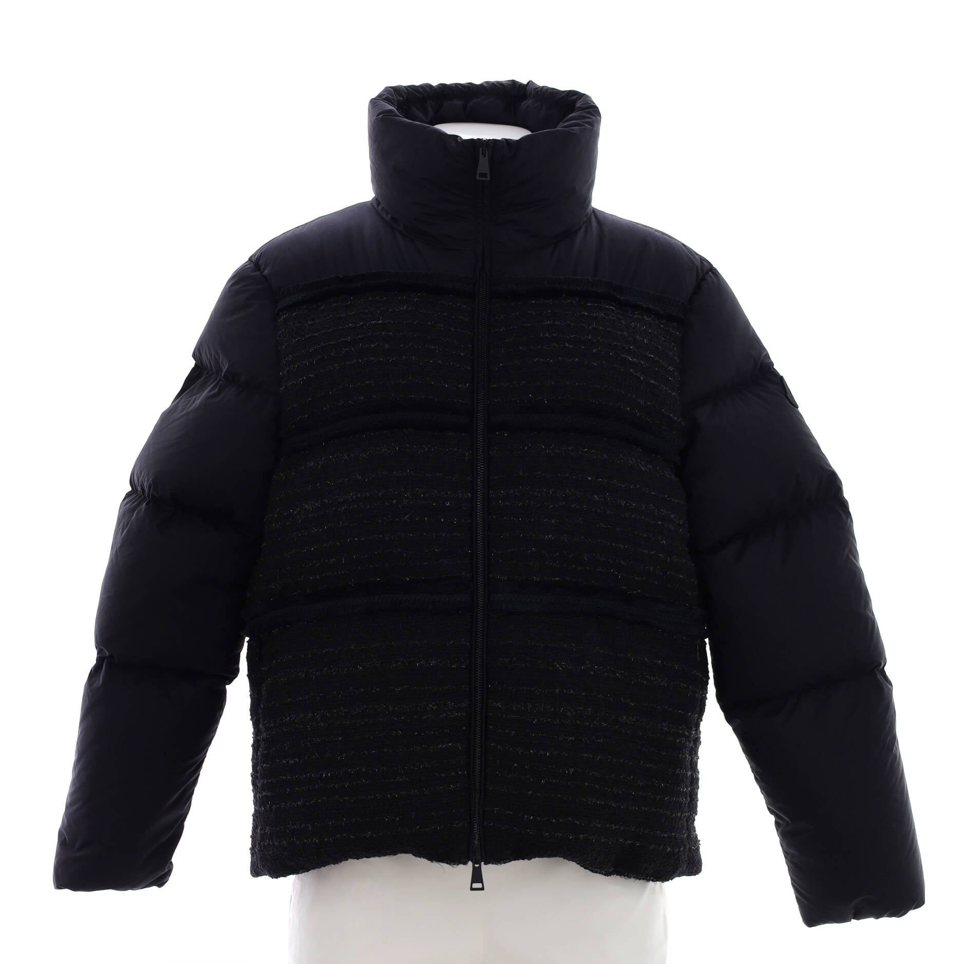 Women's Aucun Puffer Jacket Quilted Nylon and Tweed with Down