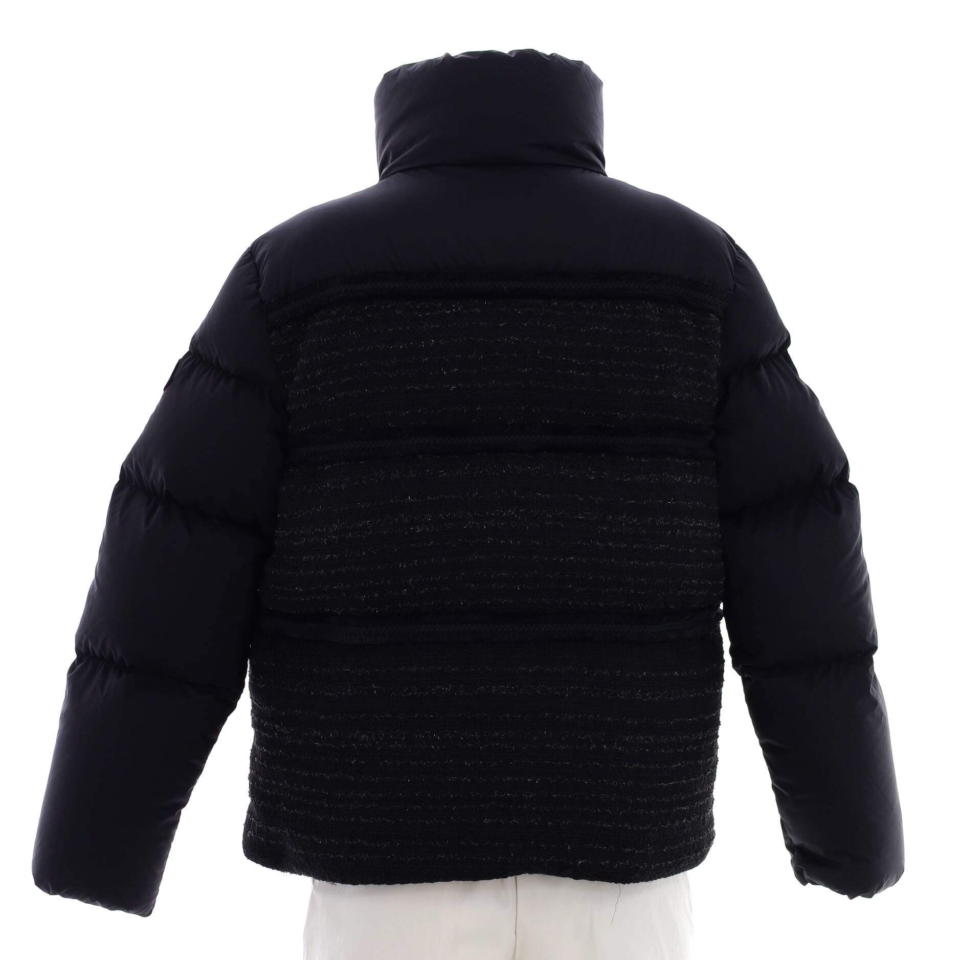 Women's Aucun Puffer Jacket Quilted Nylon and Tweed with Down