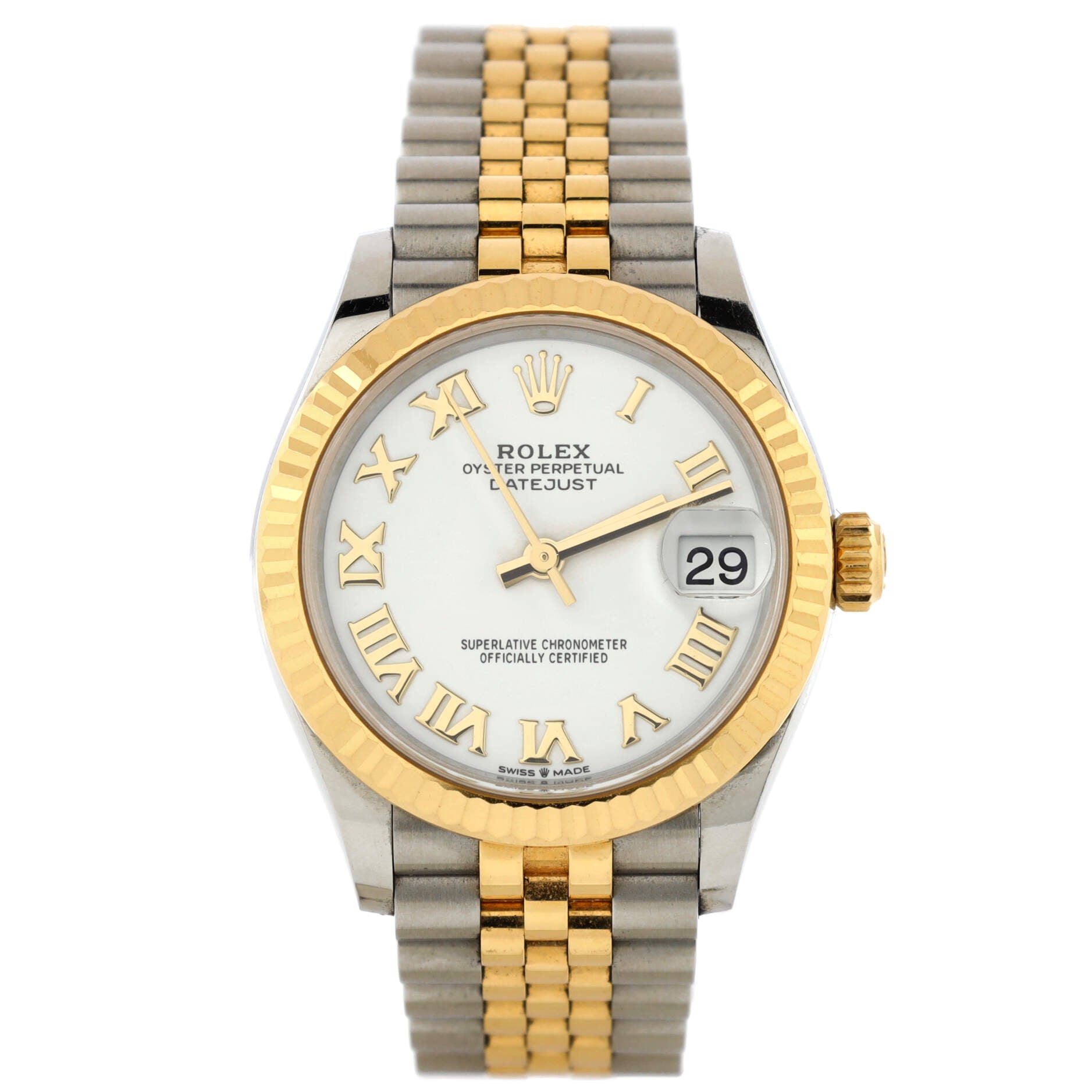 Oyster Perpetual Datejust Automatic Watch Stainless Steel and Yellow Gold 31
