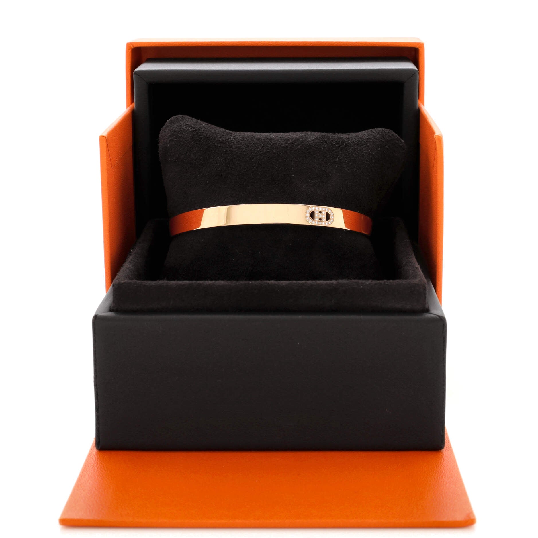 H d'Ancre Bracelet 18K Rose Gold with Diamonds Small