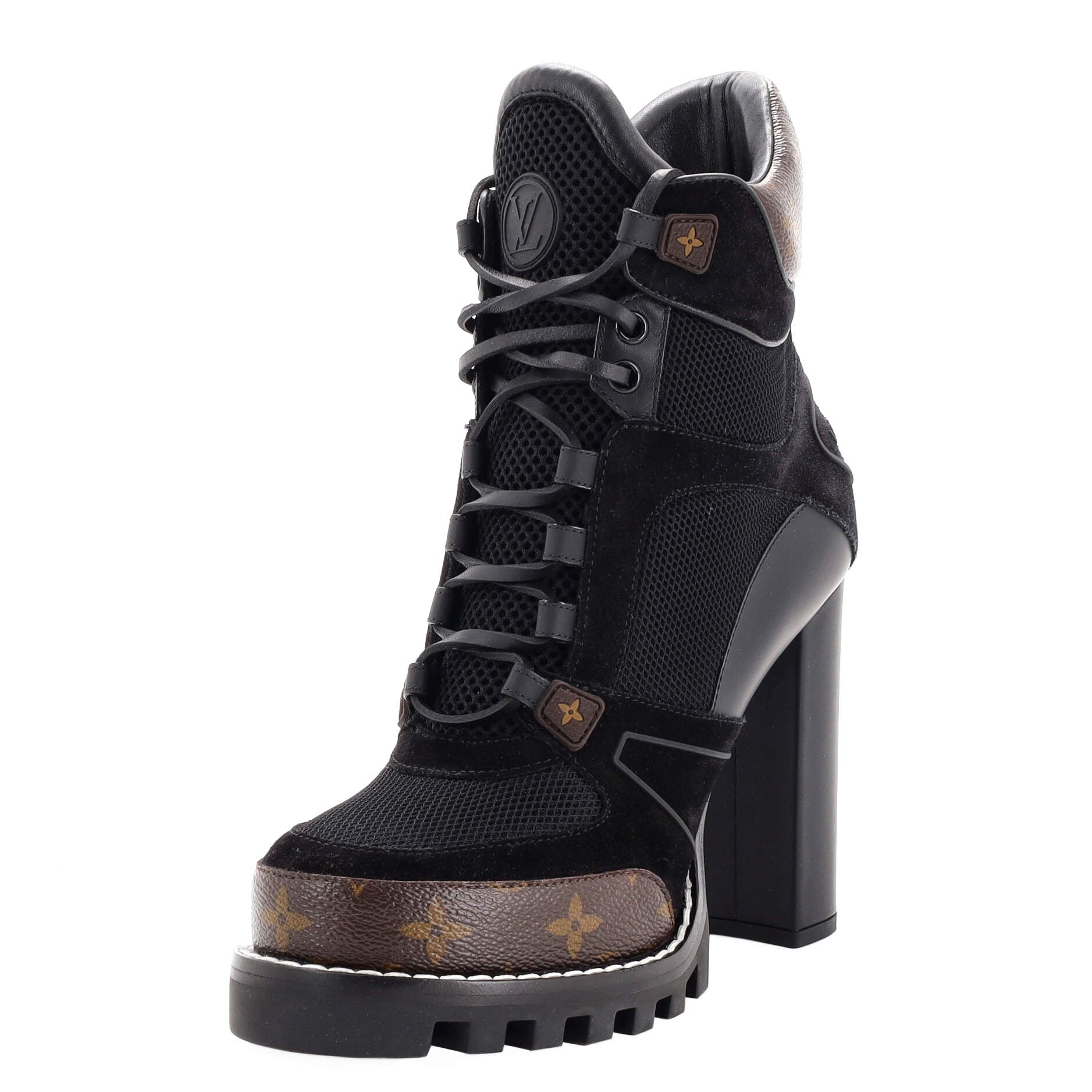 Women's Star Trail Ankle Boots Monogram Canvas and Leather with Suede