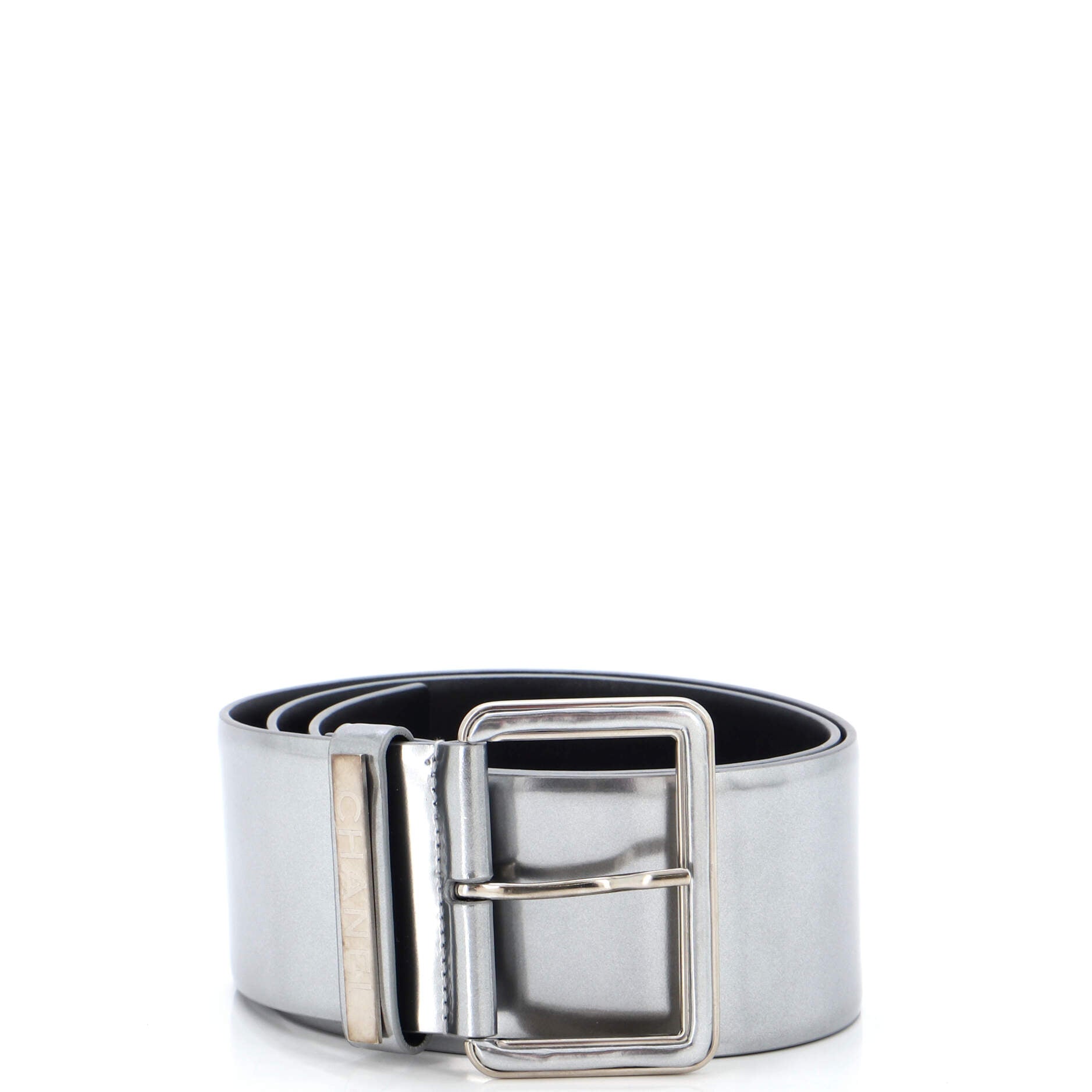 Metal Logo Belt Leather Wide 85