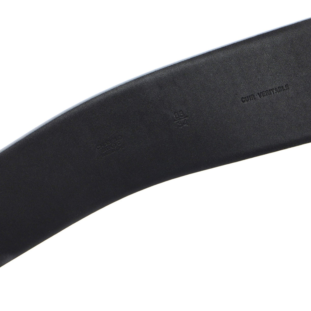 Metal Logo Belt Leather Wide 85