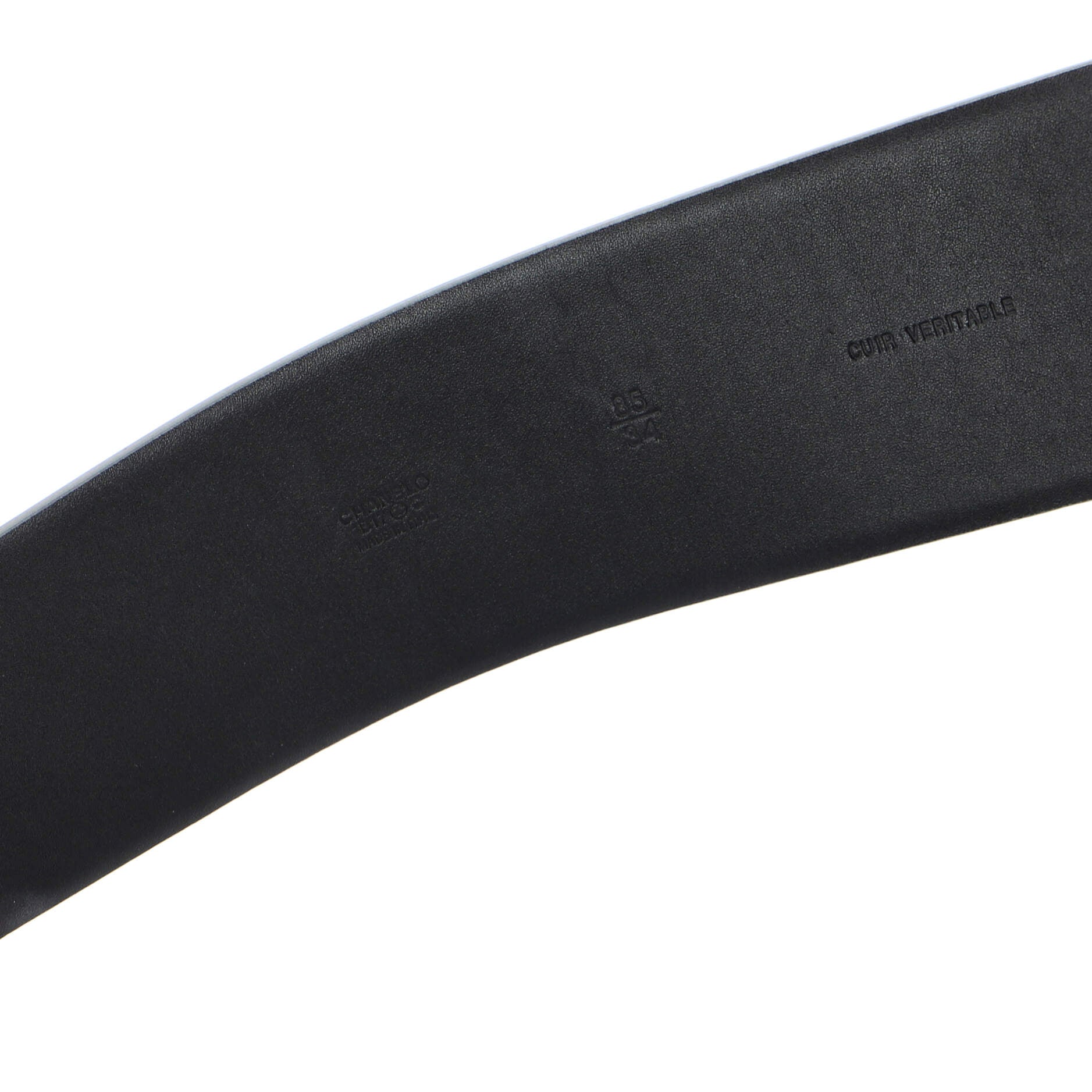 Metal Logo Belt Leather Wide 85