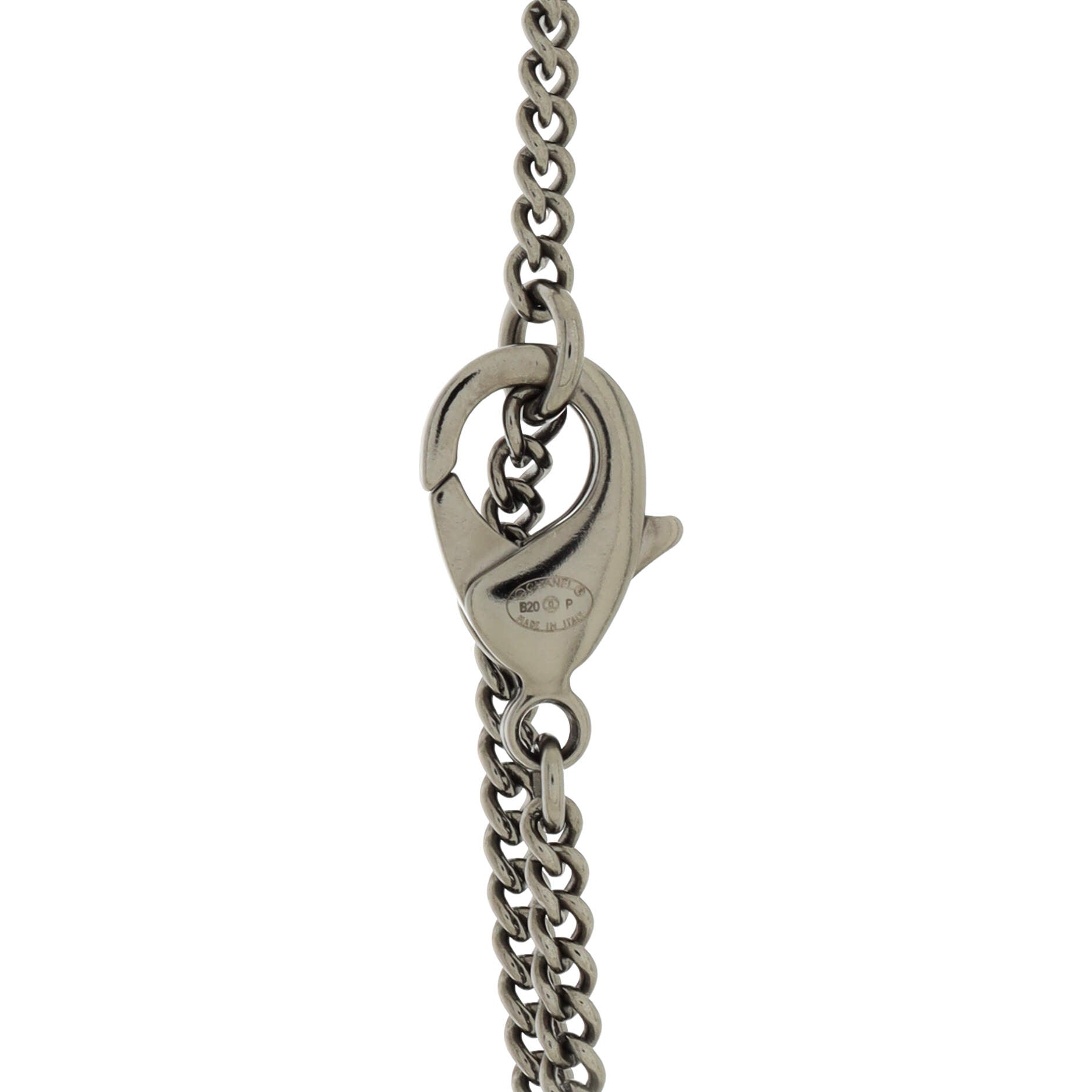 CC Dog Tag Charm Pendant Necklace Metal with Crystals