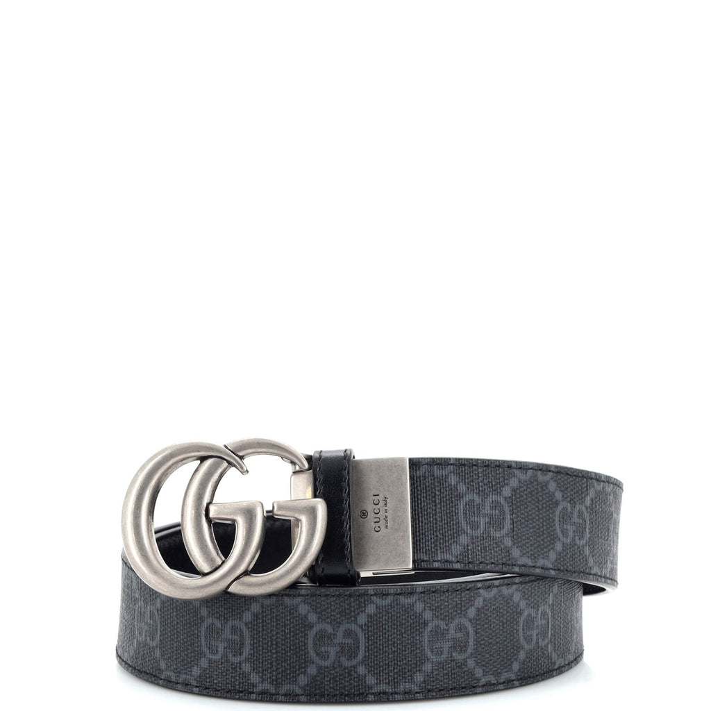 GG Marmont Reversible Belt GG Coated Canvas and Leather Medium 85
