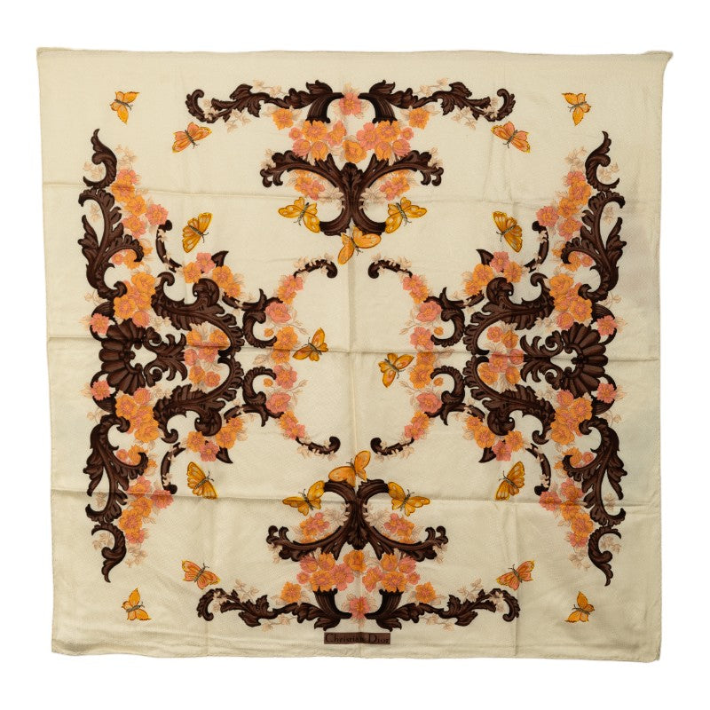 Dior Flower Butterfly Pattern Silk Scarf