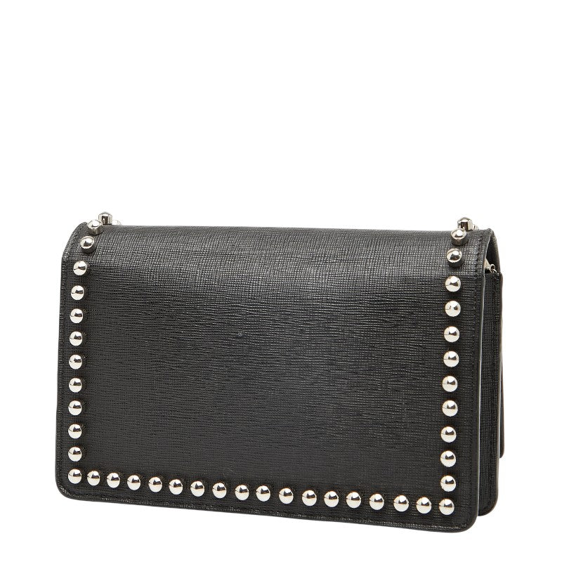 Fendi Karlito Studs Leather Shoulder Bag