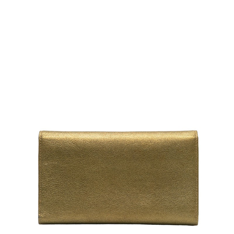 Chanel Coco Mark Leather Long Wallet
