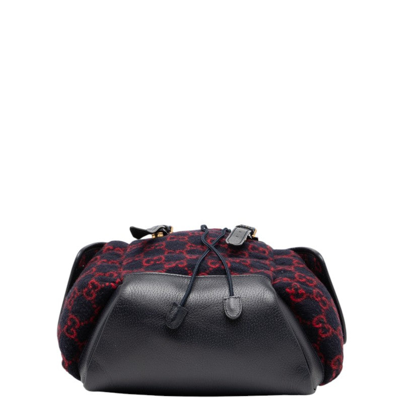 Gucci GG Wool Wool Leather Backpack