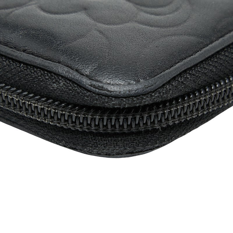 Chanel Coco Mark Camellia Lambskin Long Wallet