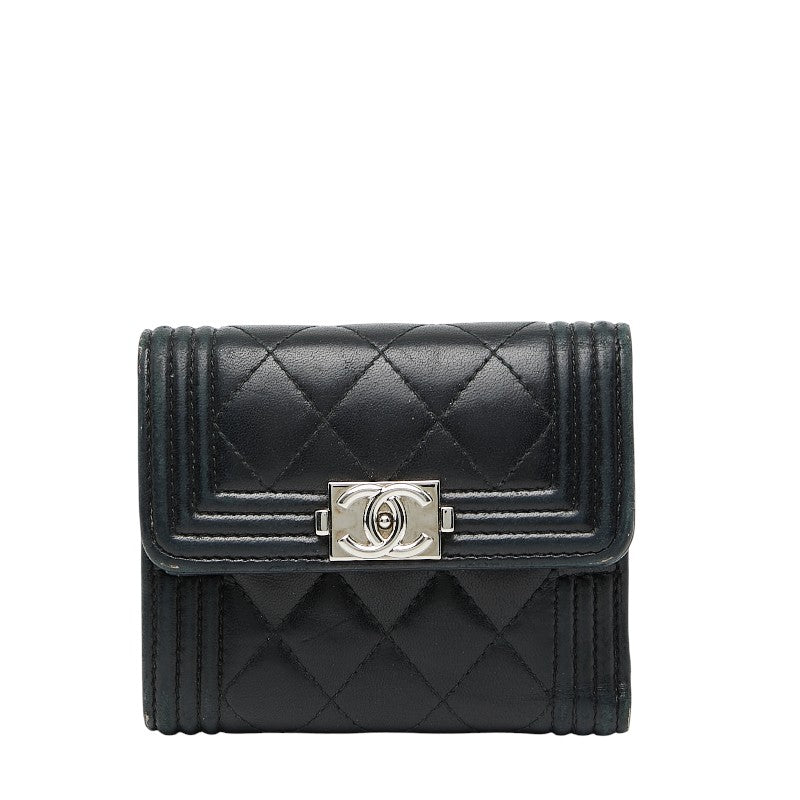 Chanel Boy Chanel Lambskin Trifold Wallet