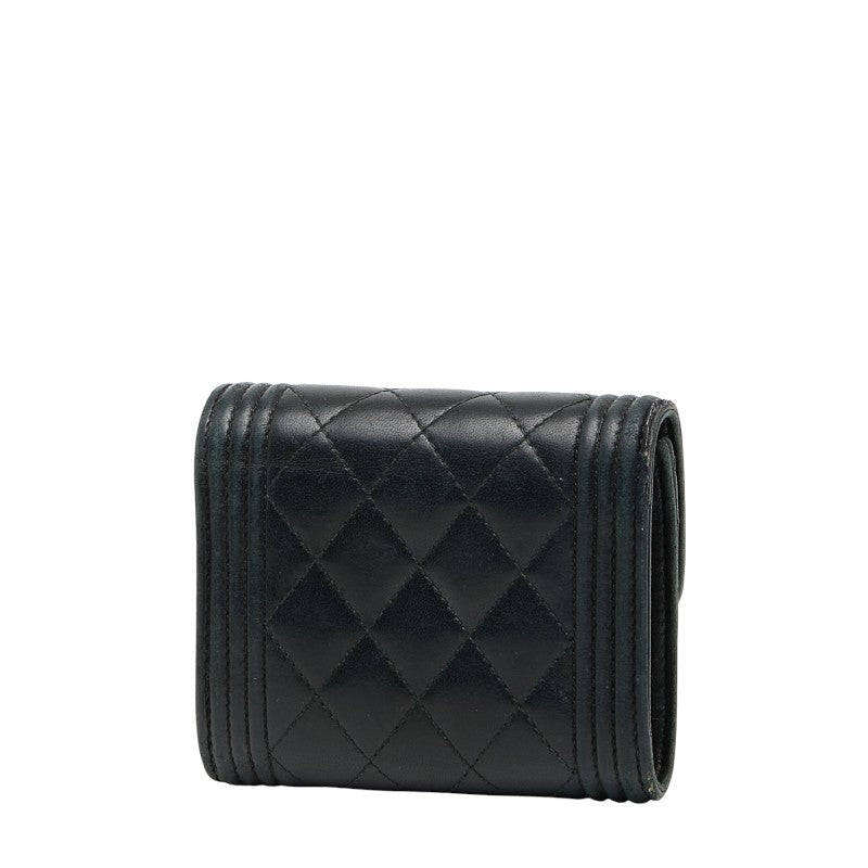 Chanel Boy Chanel Lambskin Trifold Wallet