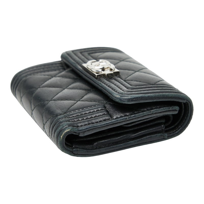Chanel Boy Chanel Lambskin Trifold Wallet