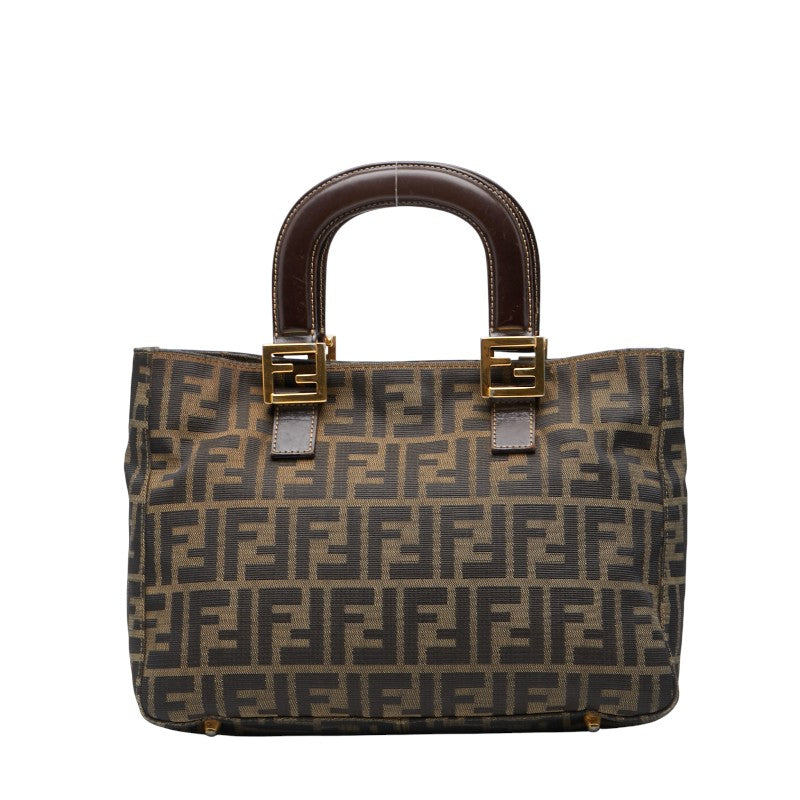 Fendi Zucca Canvas Leather Handbag