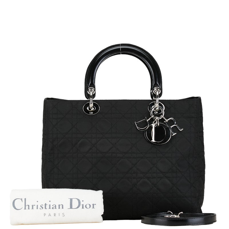 Dior Lady Dior Cannage Cotton Leather 2way Bag