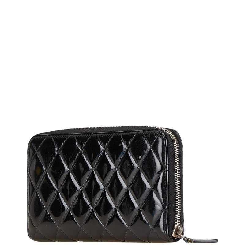 Chanel Coco Mark Matelassé Patent Leather Long Wallet