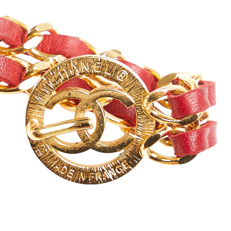 Chanel Gold-Plated Leather Coco Mark Belt