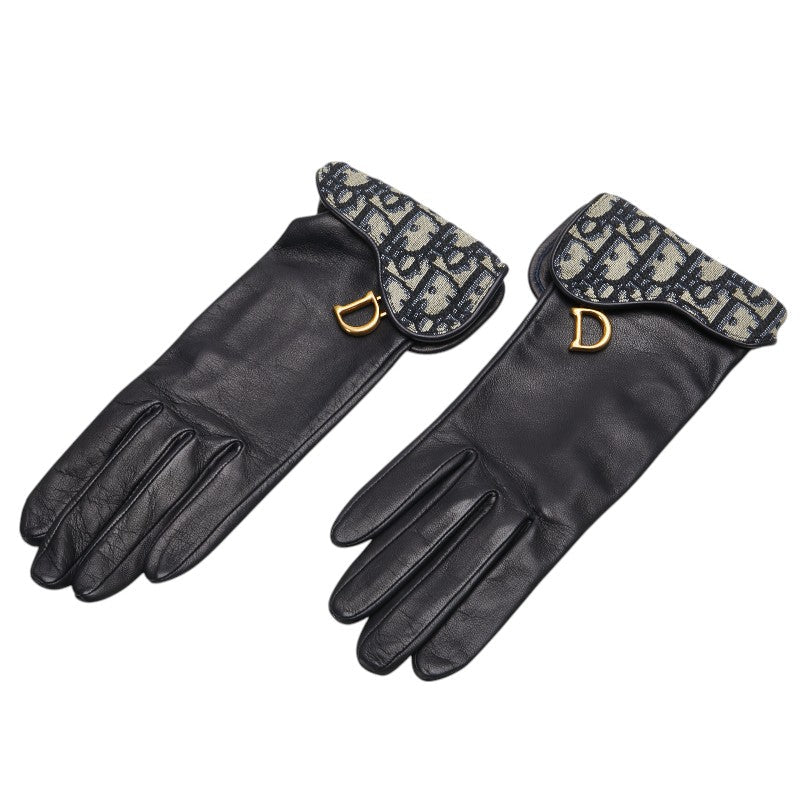 Dior Oblique Trotter Leather Canvas Gloves