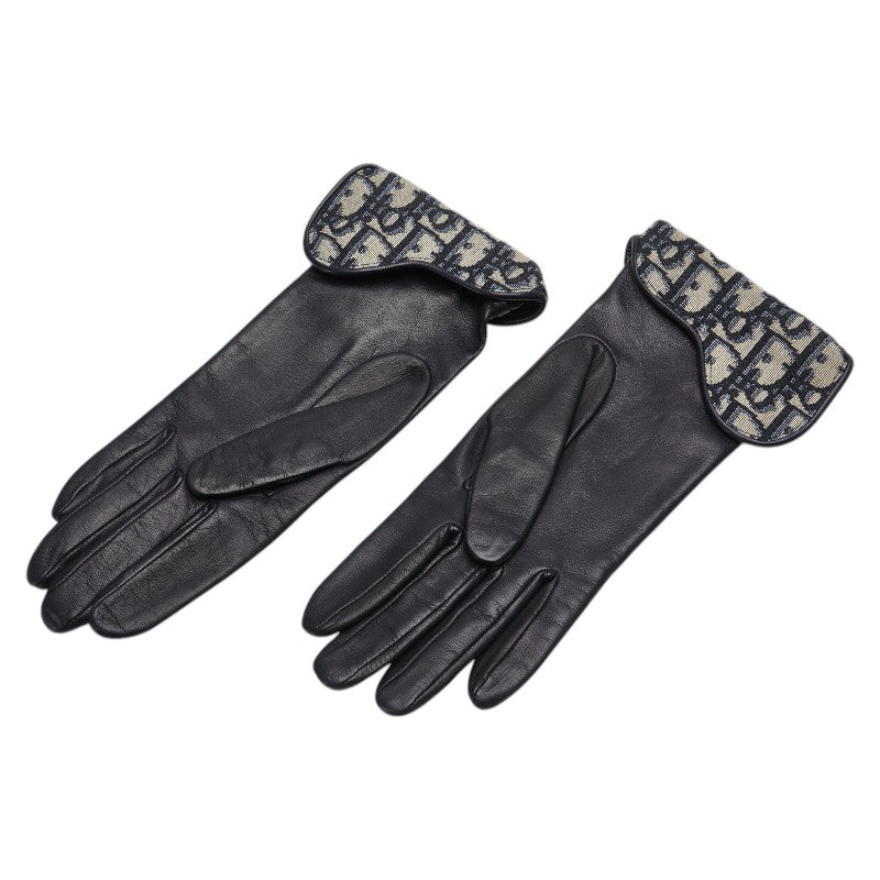 Dior Oblique Trotter Leather Canvas Gloves