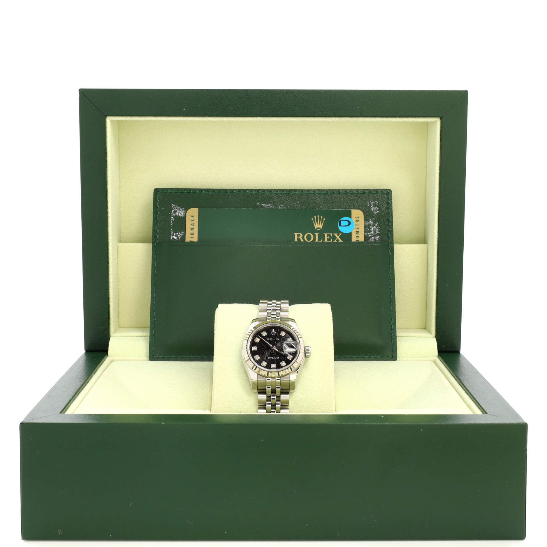 Oyster Perpetual Datejust Automatic Watch Stainless Steel and White Gold with Diamond Markers 26