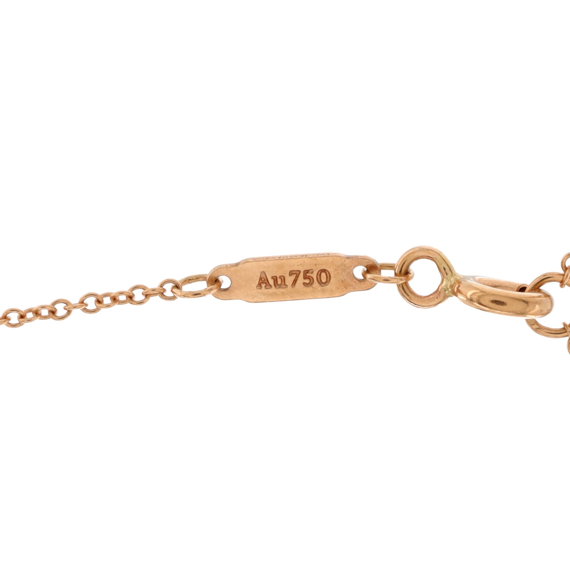 T Smile Pendant Necklace 18K Rose Gold with Diamonds Mini