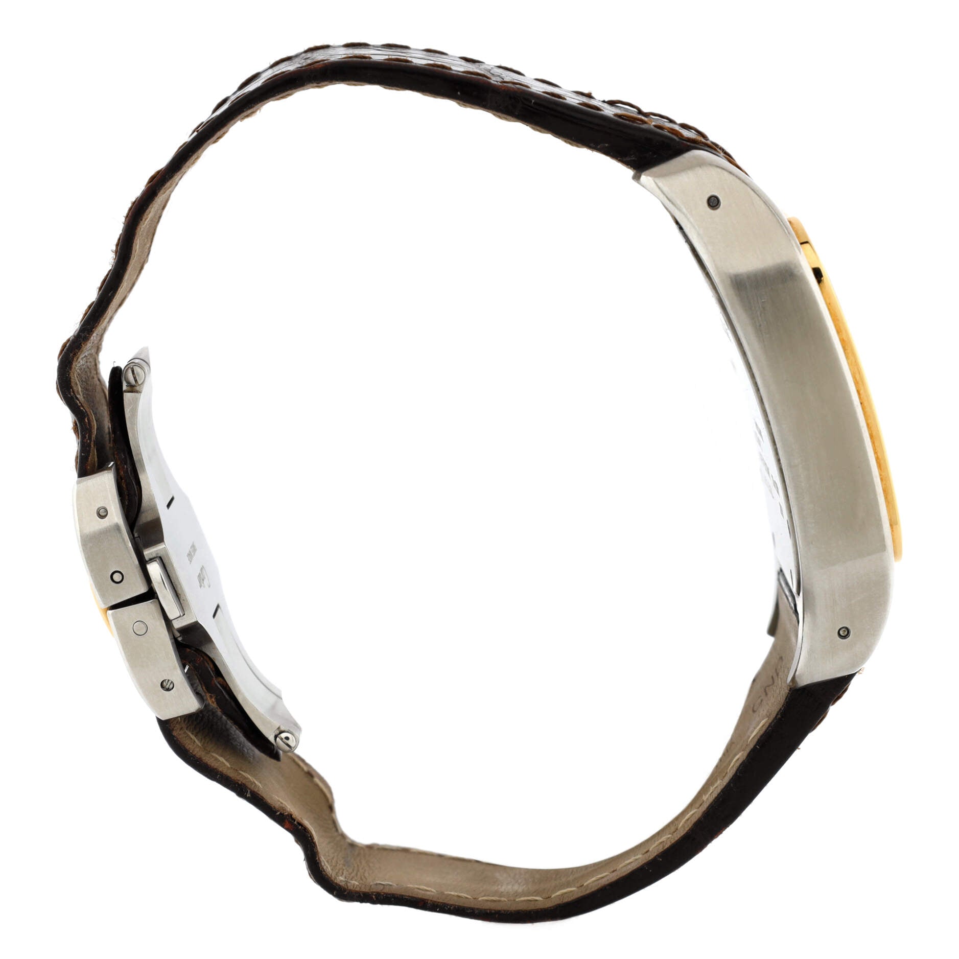 Santos 100 Automatic Watch Stainless Steel and Yellow Gold with Alligator 38