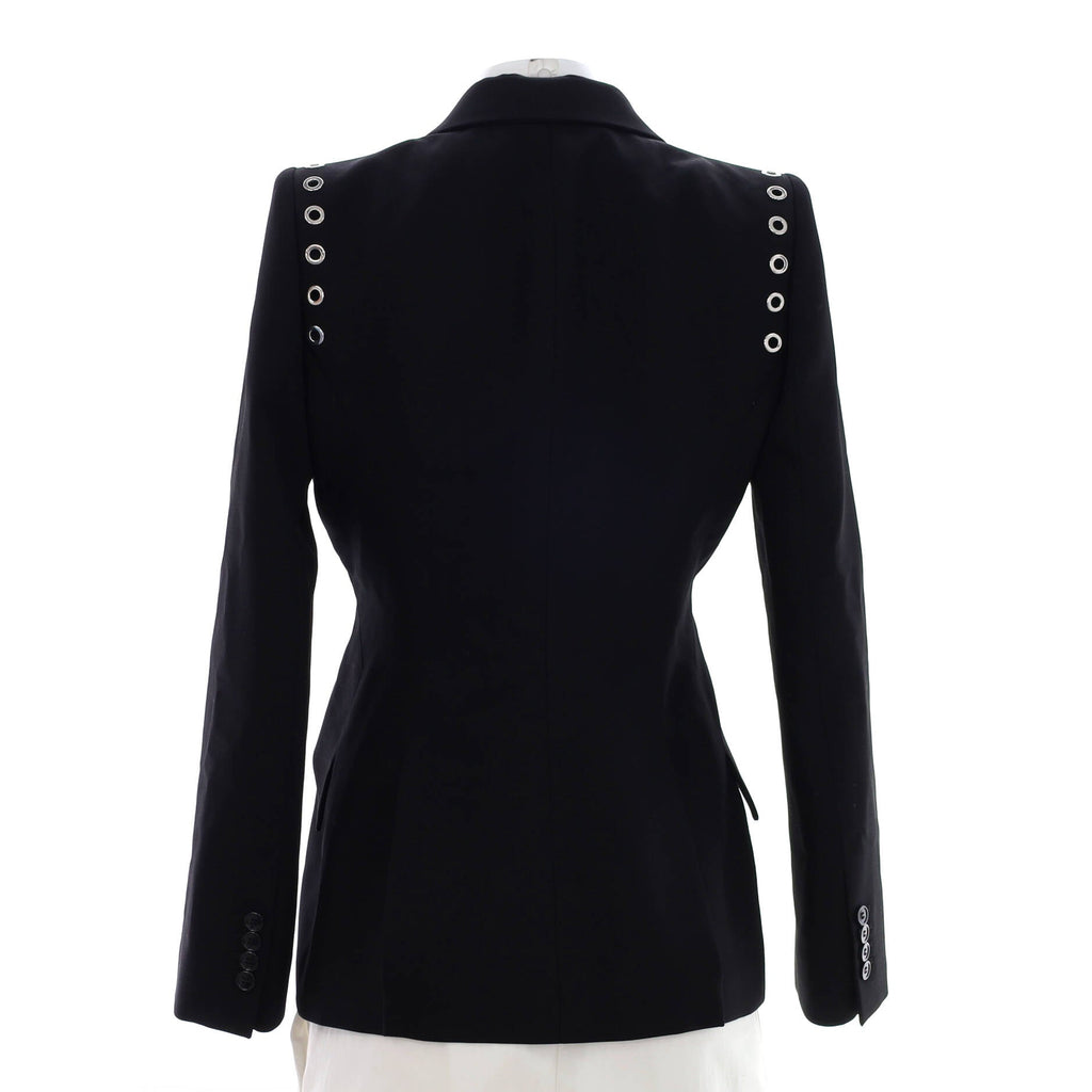 Women's Grommet Detail Single Button Blazer Wool