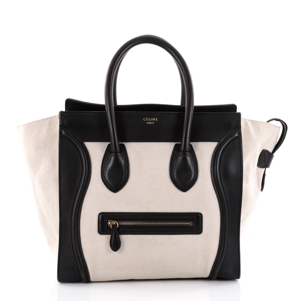 Luggage Handbag Canvas and Leather Mini
