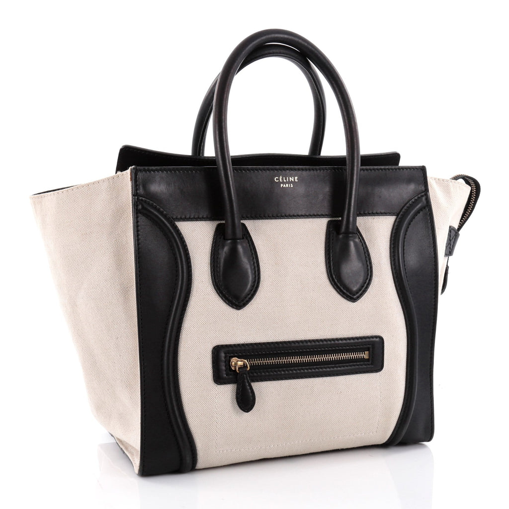 Luggage Handbag Canvas and Leather Mini