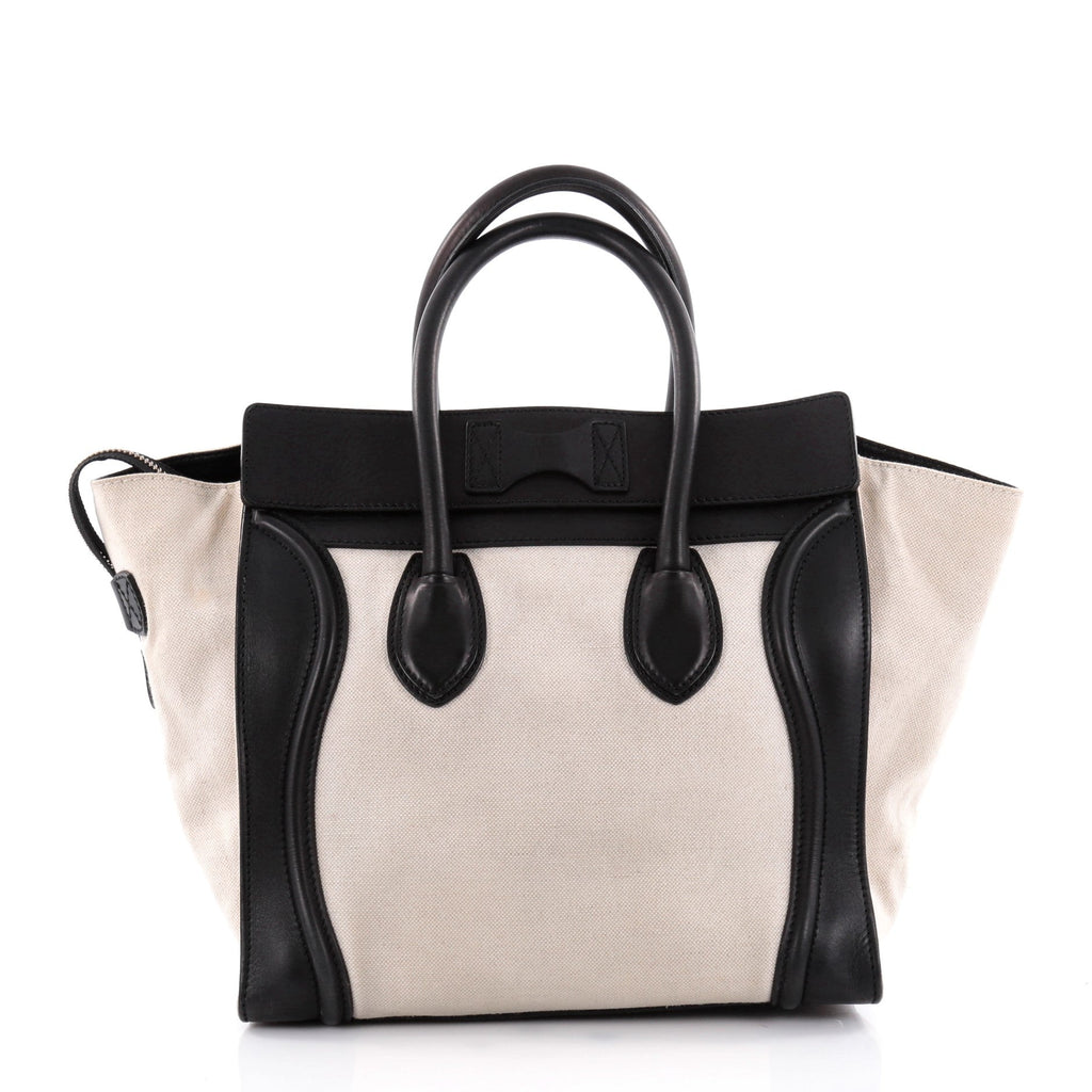 Luggage Handbag Canvas and Leather Mini
