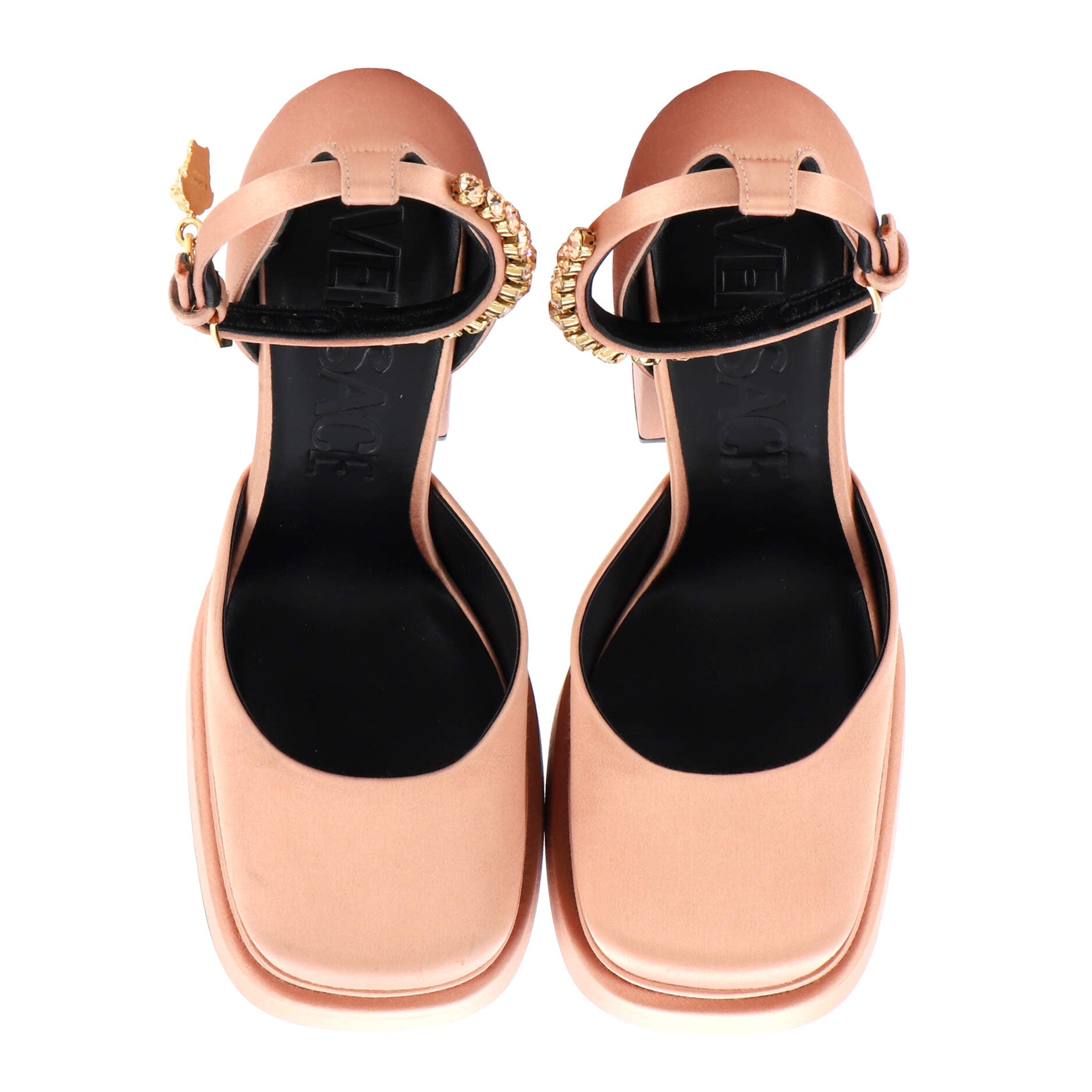 Women's Medusa Aevitas Platform Pumps Satin with Crystals